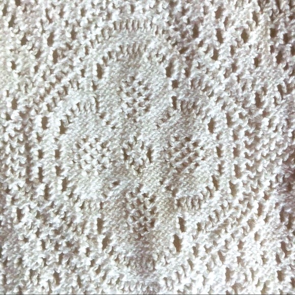 Monrow Tonal Ivory Colored Lace Overlay Body conscious Racerback Dress - Picture 3 of 6